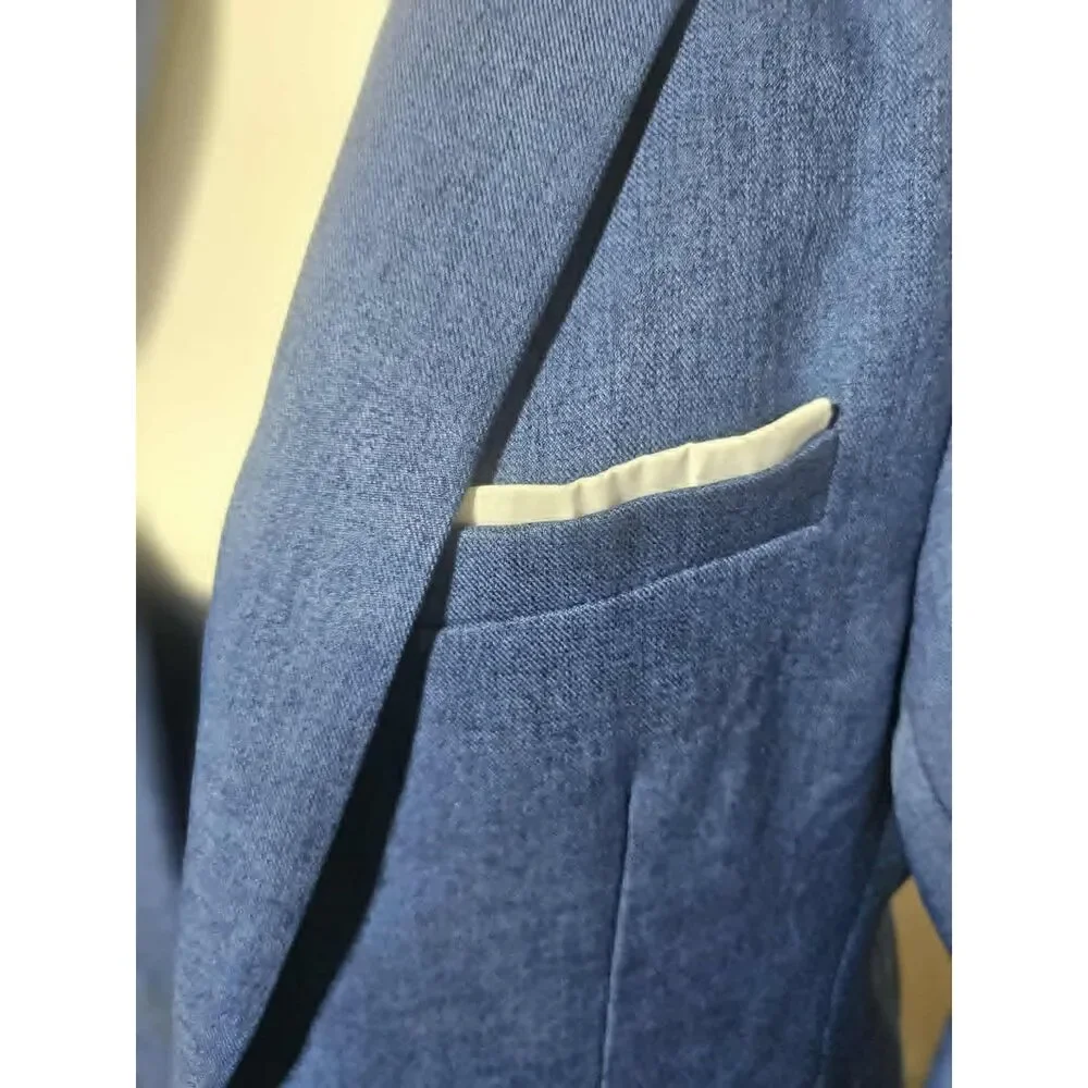 COOFANDY Men’s Blue Slim Fit Blazer Size M One Button Textured Sport Coat
